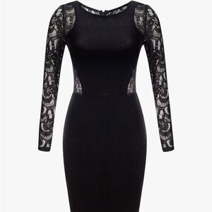 Black lace and velvet dress
